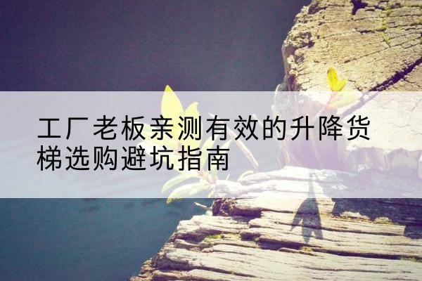 句容升降货梯怎么选-工厂老板亲测有效的升降货梯选购避坑指南