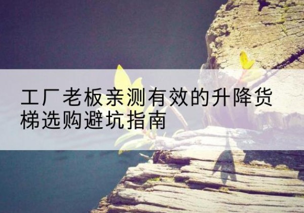 句容升降货梯怎么选-工厂老板亲测有效的升降货梯选购避坑指南